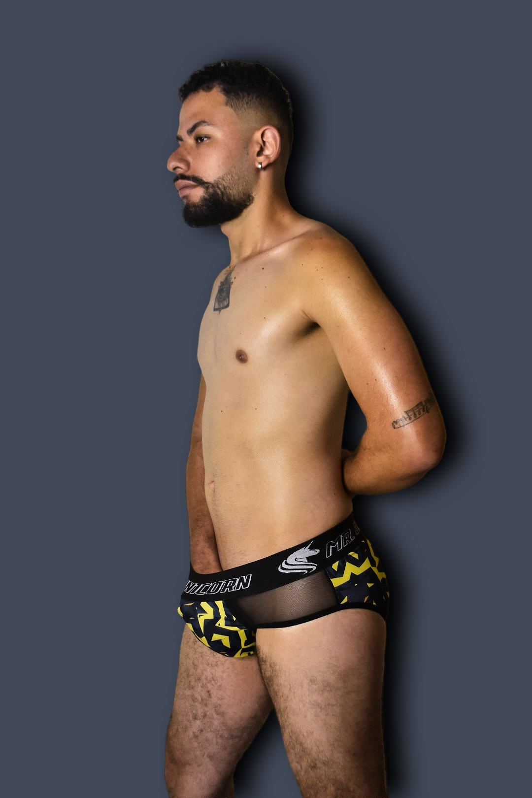 Yellow Camo Mesh Brief